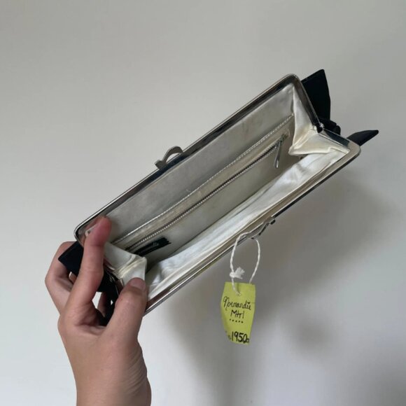 1950s Normandie Mtrl Black Clutch - Picture 3 of 6
